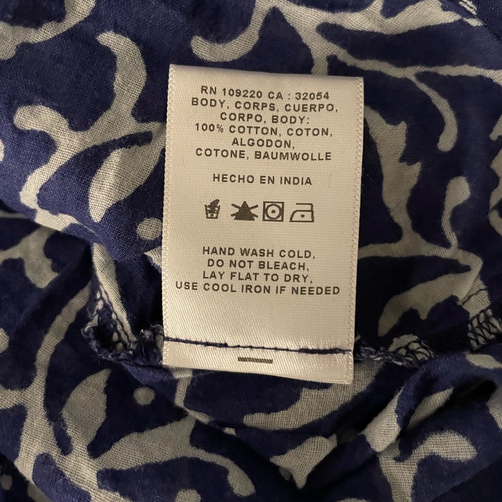Velvet by Graham and Spencer - Blue and White Sleeveless Top - Picture 5 of 5